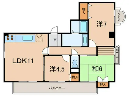 コータース苦楽園(3LDK/3階)の間取り写真