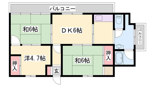 メゾン白鷺(3DK/5階)の間取り写真