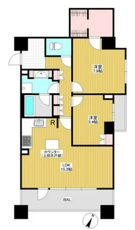 オリンピアード麻布霞坂 7階階 間取り