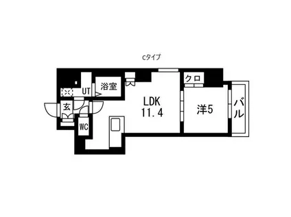 TRADIS秋葉原(1LDK/5階)の間取り写真