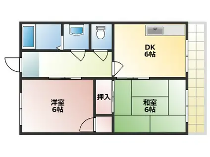 西田ニューハイツ(2DK/2階)の間取り写真