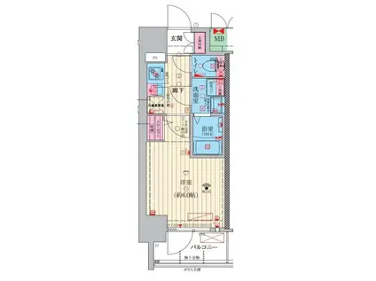 ファーストフィオーレ京橋ノワール(1K/1階)の間取り写真