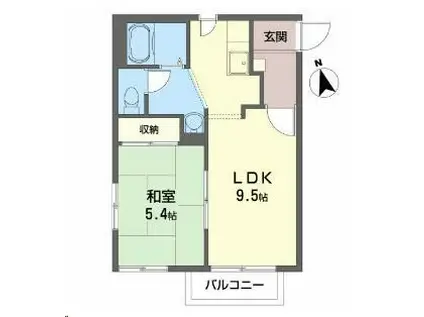 リオ・セレッソB(1LDK/1階)の間取り写真