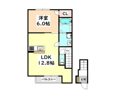 プランドールII(1LDK/2階)の間取り写真