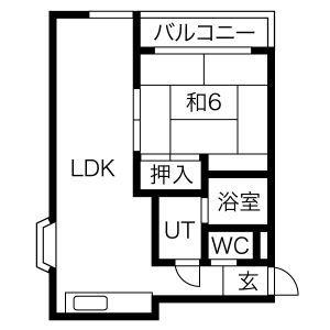 メゾン尾張旭(1LDK/3階)の間取り写真