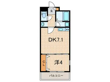 MOANA(1DK/1階)の間取り写真