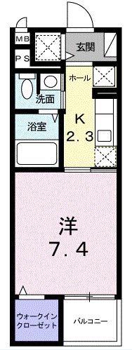 ルミエールY(1K/3階)の間取り写真