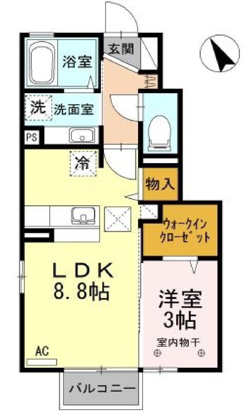 ルイティア III(1LDK/1階)の間取り写真