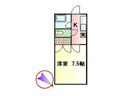 第一コーポ秀美(1K/1階)の間取り写真