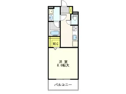 CALME34(1DK/2階)の間取り写真