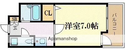 エステート・モア・天神デュオ(1K/4階)の間取り写真