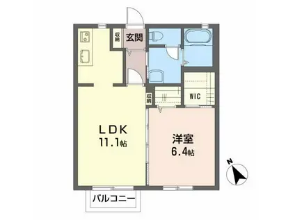 シャーメゾン・シュシュI(1LDK/2階)の間取り写真