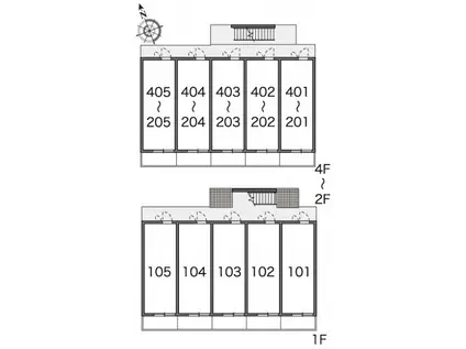 レオパレスグランシャリオ(1K/2階)の間取り写真