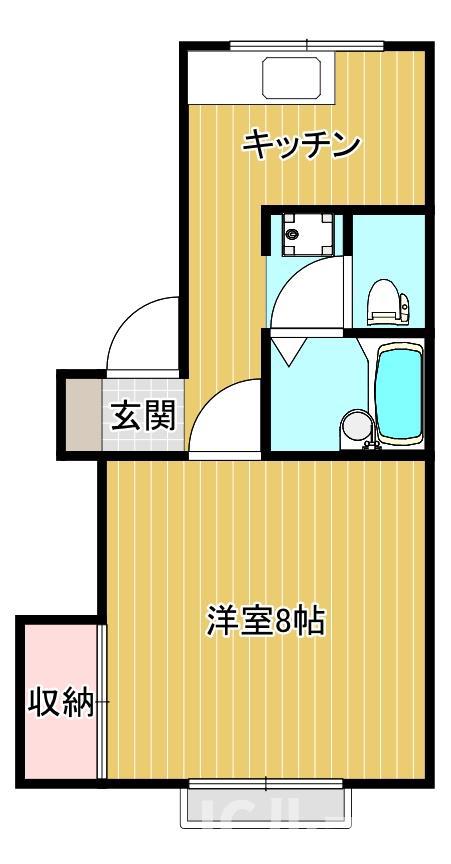 ジョイフルハイツ(1K/2階)の間取り写真