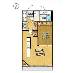 コーポニュー中川(1LDK/4階)の間取り写真