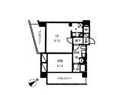 ヴォアラクテ西早稲田(1LDK/1階)の間取り写真