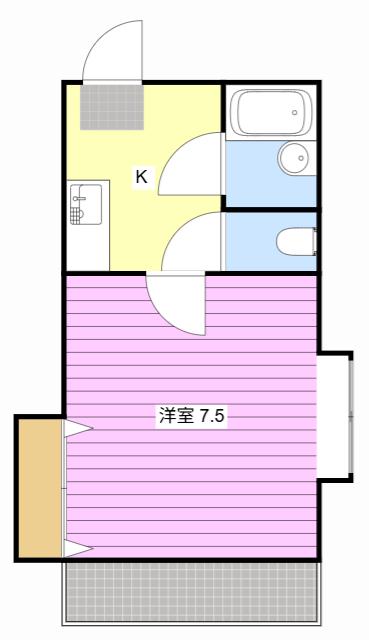 ネクシア桜木(1K/2階)の間取り写真