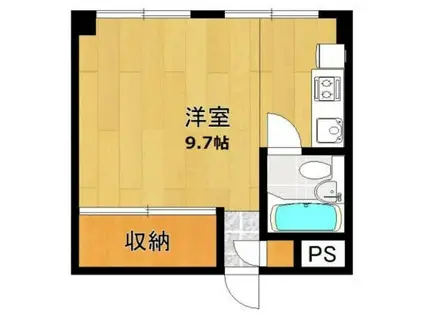 レディースビレッジヨシトモ(ワンルーム/3階)の間取り写真