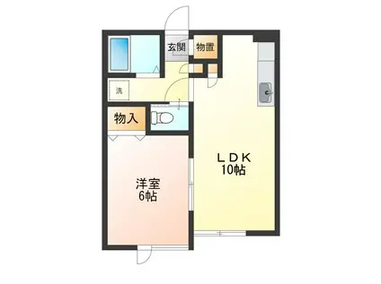 さくら館C(1LDK/2階)の間取り写真