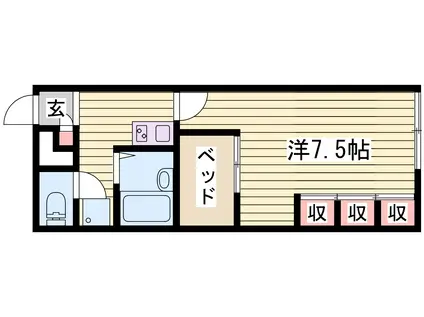 レオパレスグランプラージュ(1K/2階)の間取り写真