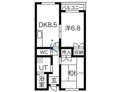 ラフォーレ長吉(2DK/5階)の間取り写真