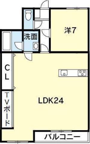 マリンハイツ(1LDK/5階)の間取り写真