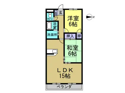 キャッスルグランデ(2LDK/3階)の間取り写真