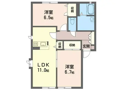 メゾンルミエールI(2LDK/1階)の間取り写真