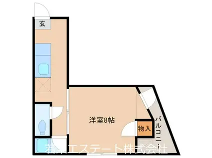 BASE.W(1K/2階)の間取り写真