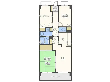 DEUXローズレイアA棟・B棟(3LDK/2階)の間取り写真