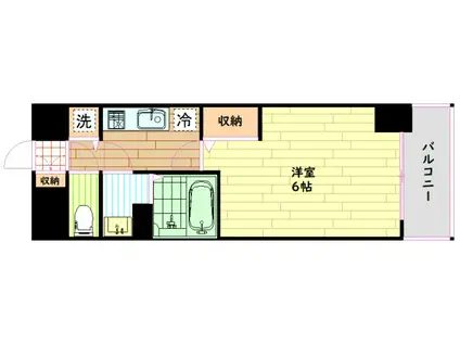 プレサンス天満橋チエロ(1K/4階)の間取り写真