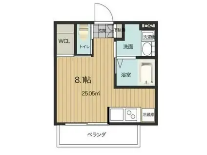 Pスマイルカーサバラ公園(ワンルーム/3階)の間取り写真