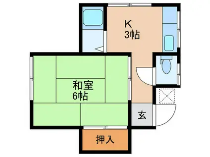 フローレスコーポ(1K/2階)の間取り写真