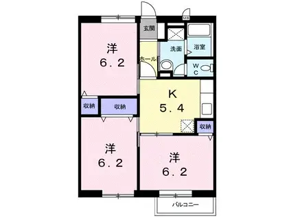 エクセルタウンI(3DK/2階)の間取り写真