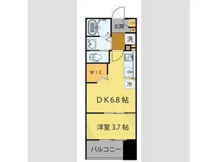 シェルグランデ鉄砲町東(1DK/14階)の間取り写真