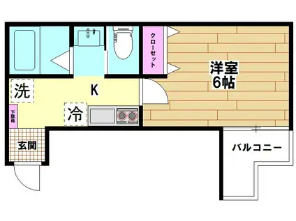 FERIOIII(1K/2階)の間取り写真