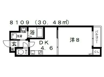 ステラウッド清州(1DK/2階)の間取り写真