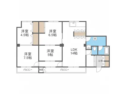 エスポワール32(4LDK/1階)の間取り写真