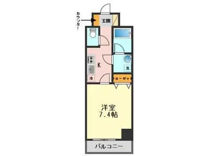第10シントウキョウビル(1K/2階)の間取り写真