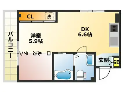 グランバリュー西巣鴨(1DK/4階)の間取り写真