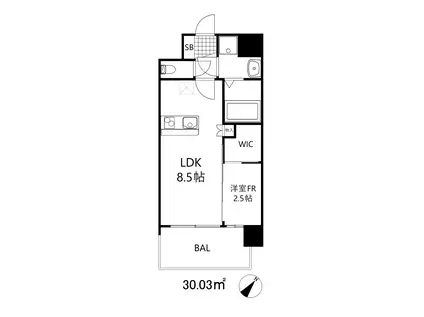 セレニテ神戸西エクラ(1LDK/11階)の間取り写真