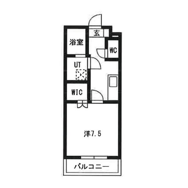 ポルトフィーノ長岡(1K/3階)の間取り写真