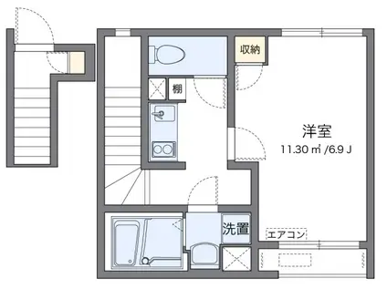ルーチェガジン(1K/2階)の間取り写真