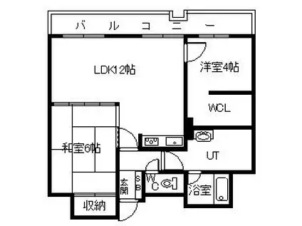 ロジェラフォーレ202(2LDK/2階)の間取り写真