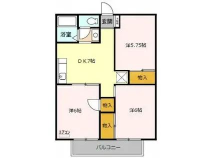 グリーンヒル新宿(3DK/2階)の間取り写真