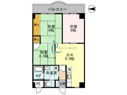 ダイヤモンドハイツI(3DK/3階)の間取り写真