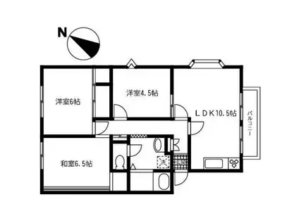 ユーロアベニュー四街道(3LDK/2階)の間取り写真