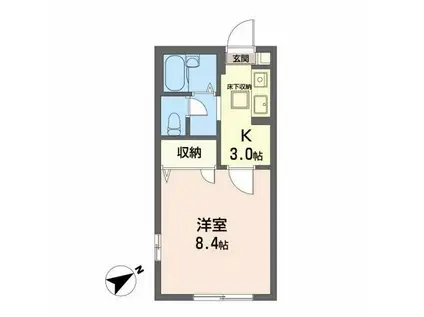 フレグランス熱海(1K/1階)の間取り写真