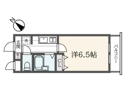 ソリッド磯子壱番館(1K/2階)の間取り写真