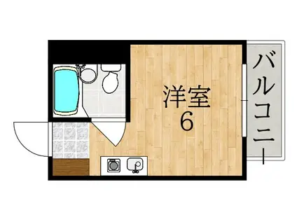 青葉ロイヤルハイツ(ワンルーム/2階)の間取り写真